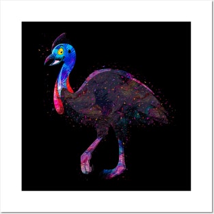 watercolor a cute cassowary smile Posters and Art